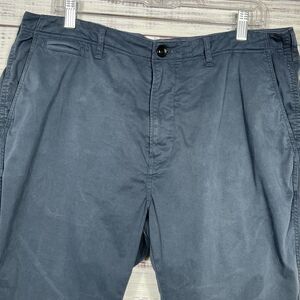 Billy Reid Pants Chino Mens 36x28 Blue Cotton Stretch Flat Front Preppy FLAW